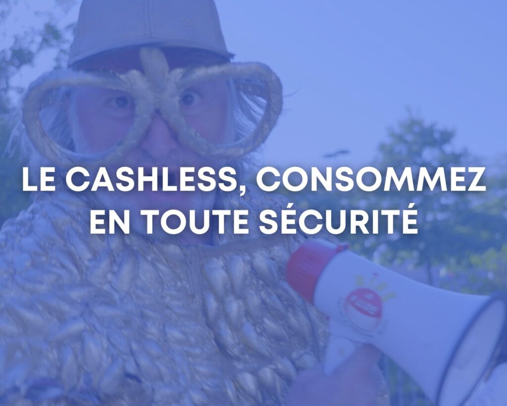 Bloc lien à la page cashless, le porte monnaie électronique pour consommer en toute sécurité